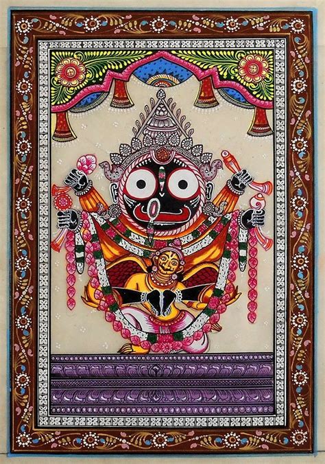 Jai Jagannath - Pattachitra (13" x 19") - International Indian Folk Art ...