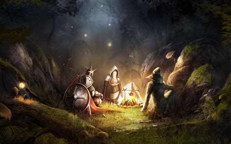 Download Campfire Warrior Video Game Trine 2 HD Wallpaper