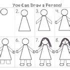 Step by Step How to Draw a Person | Drawings, Drawing people, Kindergarten drawing