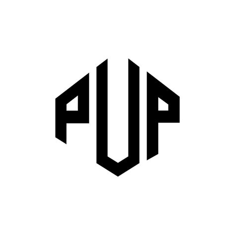 PUP letter logo design with polygon shape. PUP polygon and cube shape ...