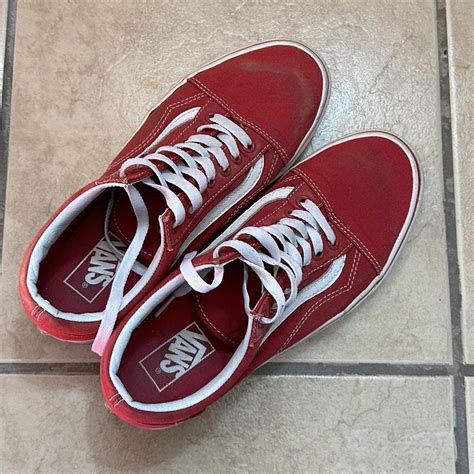 red old skool vans (FREE SHIPPING) - size 8.5 mens,... - Depop