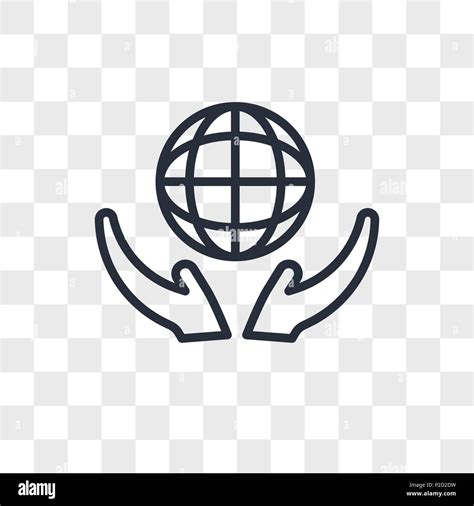 world in our hands vector icon isolated on transparent background ...