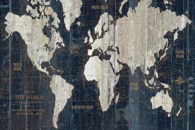 Old World Map Blue Canvas Print by Wild Apple Portfolio | iCanvas