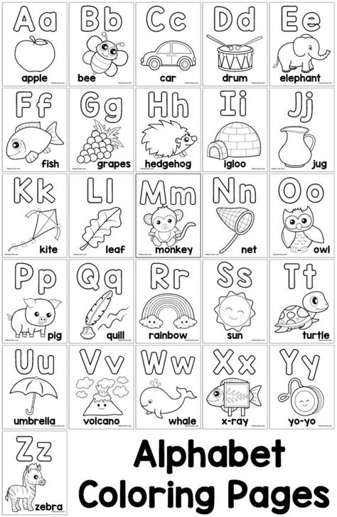 Alphabet Coloring Pages - Easy Peasy Learners | Alphabet worksheets ...