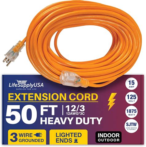 BENTISM Heavy Duty 50 ft 50 Amp RV Extension Cord Power Supply Cable w ...