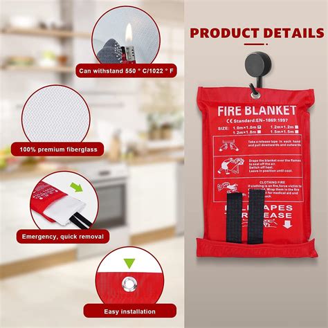 Emergency Fire Blanket Fireproof Retardant Best Safety Resistant ...