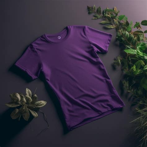 Premium AI Image | Purple Tshirt Mockup on dynamic plain background ...