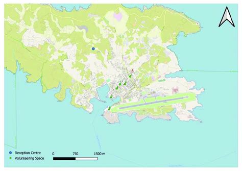 1 -Map of Lampedusa marking the position of the reception centre, the ...