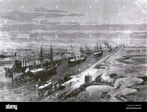 SUEZ CANAL opening ceremony 16 November 1869 Stock Photo - Alamy