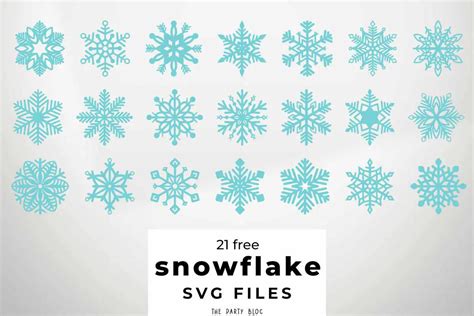 21 Free Snowflake SVG Files - The Party Bloc