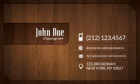 Free Wood Business Card Template : Business Cards Templates