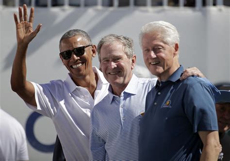 Former Presidents Obama, Bush, Clinton celebrate start of Presidents ...