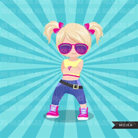 Hip hop dancer girls clipart, fashion, break dance, rapping characters – MUJKA CLIPARTS