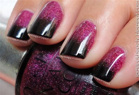 Black and Pink Gradient nails - Tutorial! | LadyLuck Beauty