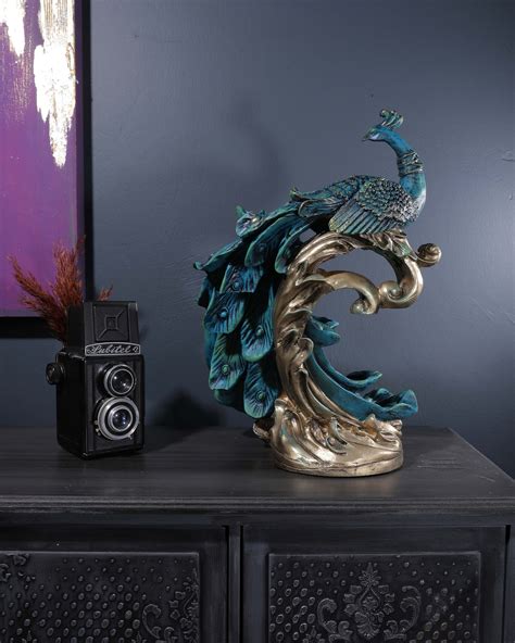 Peacock Candle Holder Statue 15 Tabletop Tealight - Etsy