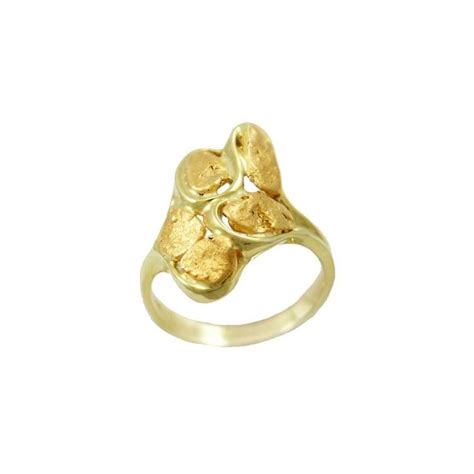 Free-form Alaskan Gold Nugget Ladies ring in 14k Gold - Alaska Jewelry