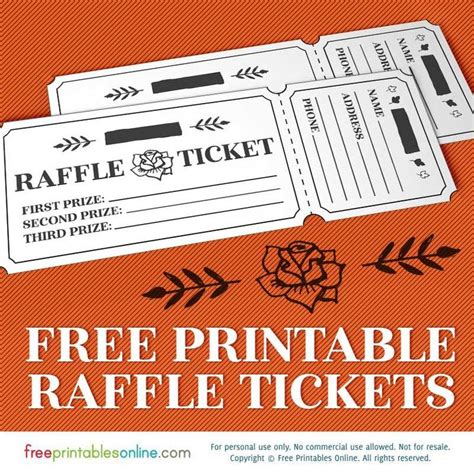 Printable Raffle Tickets Free You Can Use The Templates As Raffle Ticket Examples As You Create ...