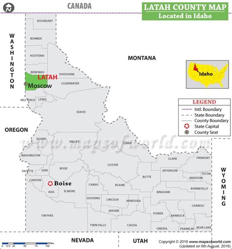 Latah County Map, Idaho