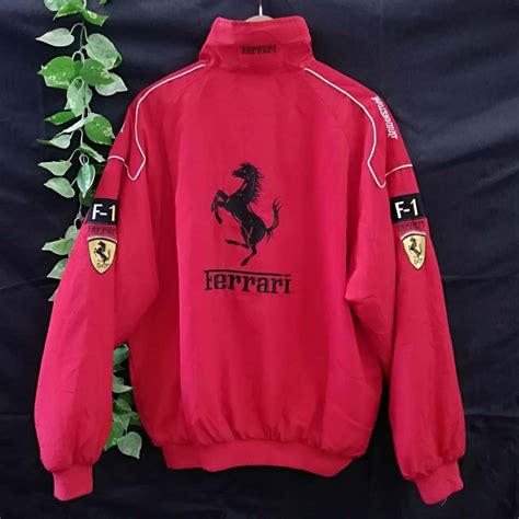 Scuderia Ferrari Racing Red Heavy Windbreaker Jacket Size XXL (s)