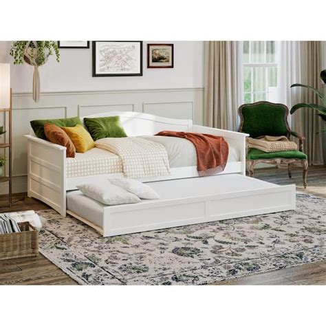 AFI Acadia White Twin Solid Wood Daybed with Twin Trundle AG121622 ...