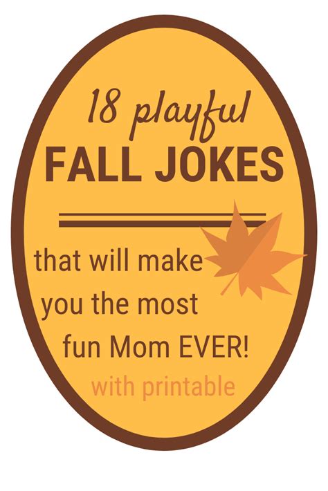 Fall Jokes for Kids | PRINTABLE Funny and Silly Fall Jokes