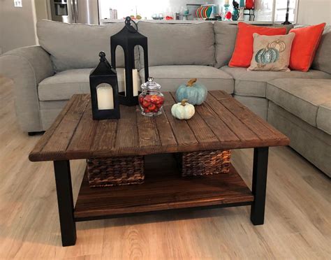 Modern Rustic Living Room Coffee Table Design