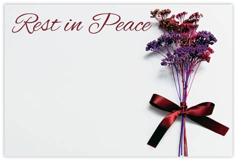 Rest in Peace (Maroon) - 60mm x 90mm Florist Cards - CelloExpress