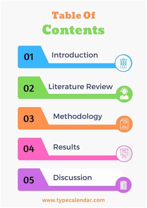 Free Printable Table Of Contents Templates - Blank TOC Examples [PDF]