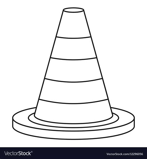 Traffic safety cone icon outline style Royalty Free Vector