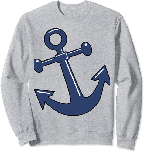 Blue Anchor Preppy Beach Sweatshirt : Amazon.co.uk: Fashion