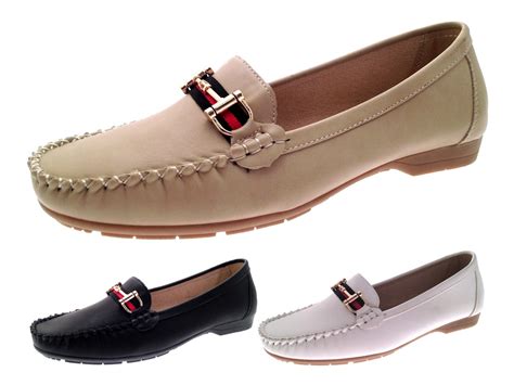 Womens Faux Leather Driving Comfort Shoes Moccasins Cushioned Loafer Size UK 3-8 | eBay