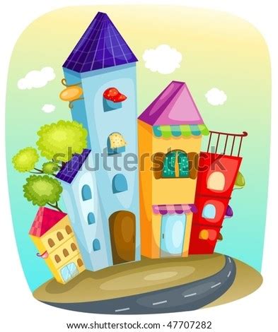 Illustration Of Cartoon Cityscape - 47707282 : Shutterstock