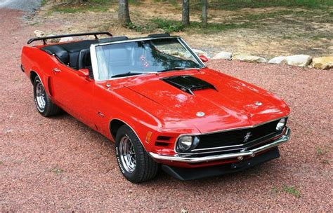 Red 1970 Ford Mustang Convertible