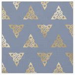 Gold Celtic Knots on Blue Fabric | Zazzle