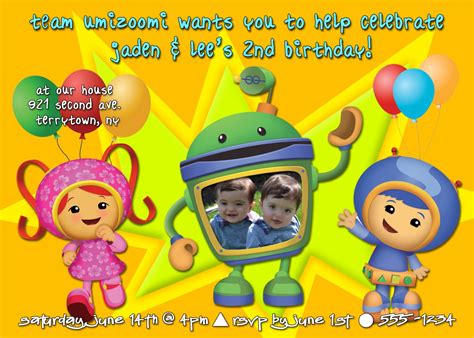 Team Umizoomi Birthday Party Invitation Printable Invitations Featuring Millie, Geo and Bot - Etsy