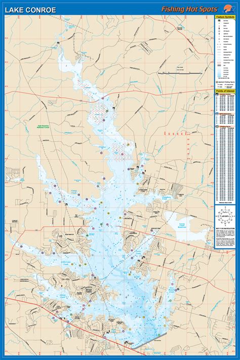 Conroe Fishing Map, Lake