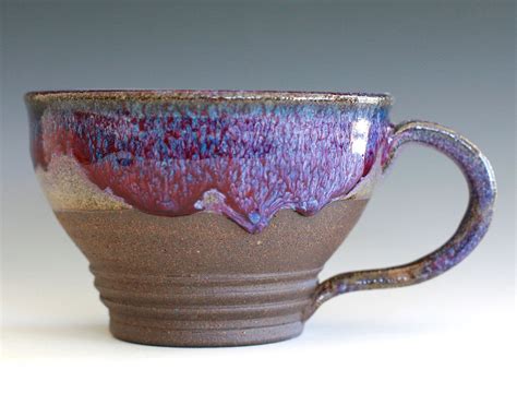 Large Purple Coffee Mug Holds 16 oz handmade ceramic cup | Etsy ...