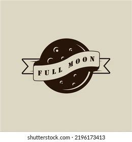 Full Moon Logo Vector Vintage Illustration Stock Vector (Royalty Free) 2196173413 | Shutterstock