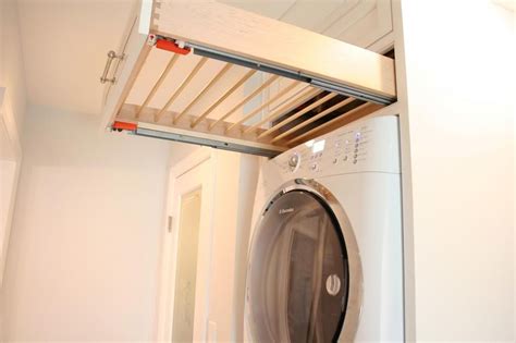 Pull out drying rack over stacked washer/dryer Laundry Room Hacks, Laundry Room Closet, Laundry ...