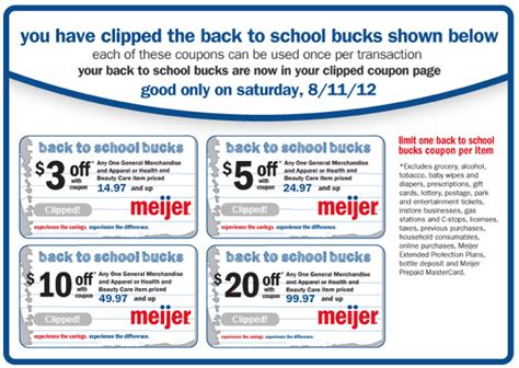 Meijer mPerks: Back to School Coupons valid Saturday, August 11 ...