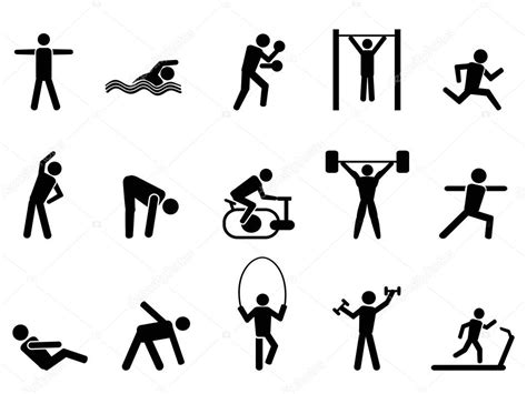 Black fitness people icons set Stock Vector Image by ©huhulin #35292879