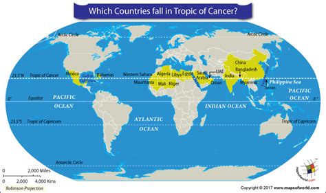 Which Countries Fall in Tropic of Cancer? - Answers