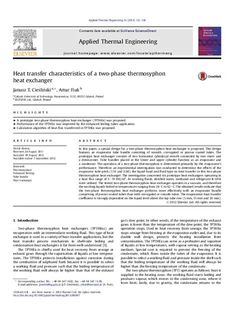 (PDF) Heat transfer characteristics of a two-phase thermosyphon heat ...