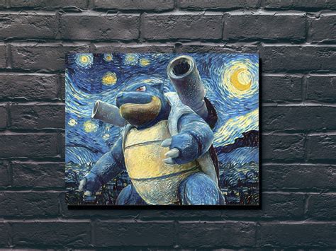 Starry Night Blastoise Canvas - Etsy