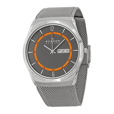 Skagen Melbye Grey Dial Grey Mesh Men's Watch SKW6007 - Steel - Skagen - Watches - Jomashop