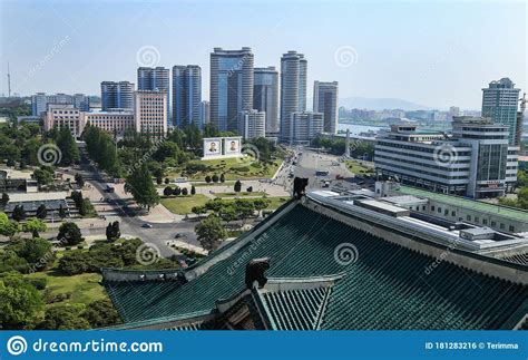 City Scape of Downtown Pyongyang Editorial Photo - Image of scape ...