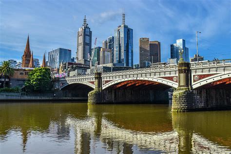 prince Bridge Reflection in Yarra River Photograph by Maria isabel ...