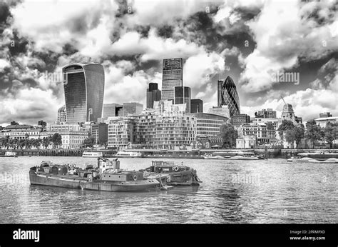 Aerial view of London City skyline, modern skyscrapers in London financial district, UK Stock ...