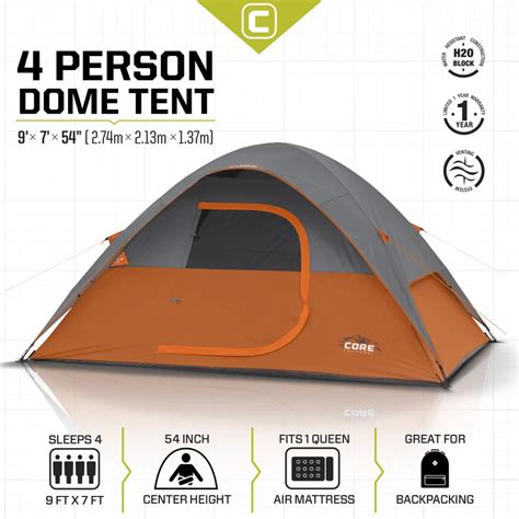 4 Person Dome Tent 9' x 7' | Dome tent, Tent, Cabin tent