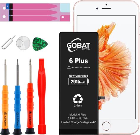 Amazon.com: GOBAT Replacement for iPhone 6 Plus Battery,2915mAh High ...